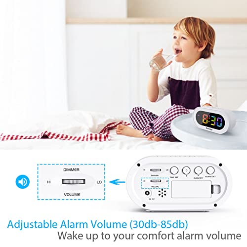 Colorful LED Digital Alarm Clock with Snooze Feature