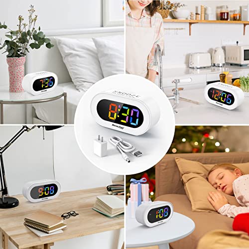 Colorful LED Digital Alarm Clock with Snooze Feature