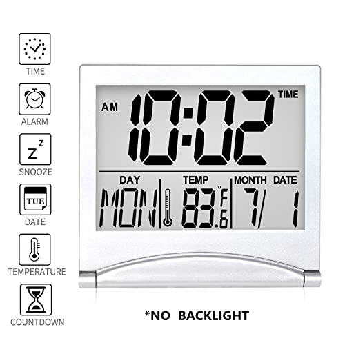 Betus Foldable Digital Alarm Clock with Calendar & Timer