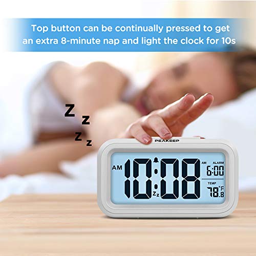 Peakeep Night Light Digital Alarm Clock Indoor/Outdoor Decor