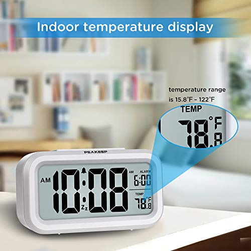 Peakeep Night Light Digital Alarm Clock Indoor/Outdoor Decor