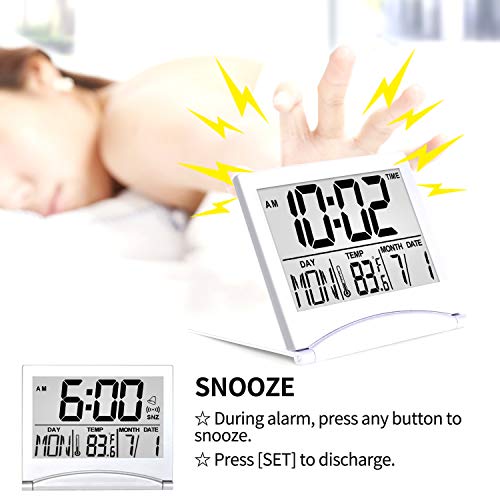 Betus Foldable Digital Alarm Clock with Calendar & Timer