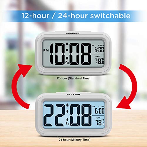 Peakeep Night Light Digital Alarm Clock Indoor/Outdoor Decor
