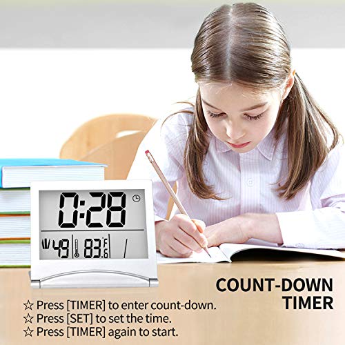 Betus Foldable Digital Alarm Clock with Calendar & Timer