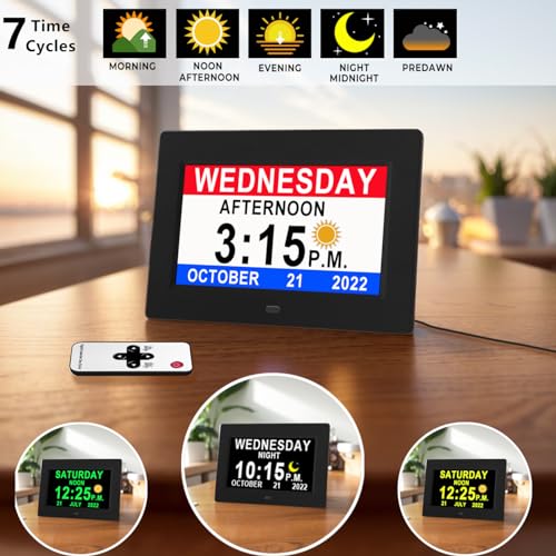 19 Alarms Digital Clock with Custom Reminders- 7 Inch