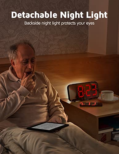 Powalack Large LED Wall Clock with Dual Alarm