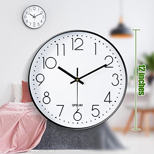 12 Inch Non-Ticking Quartz Wall Clock for Home