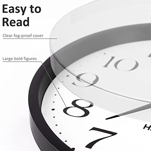 HIPPIH 2 Pack 10 Inch Silent Wall Clocks