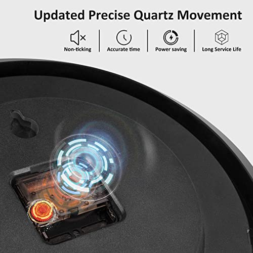 HIPPIH 2 Pack 10 Inch Silent Wall Clocks