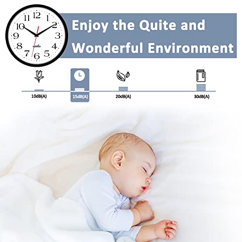 HIPPIH 2 Pack 10 Inch Silent Wall Clocks