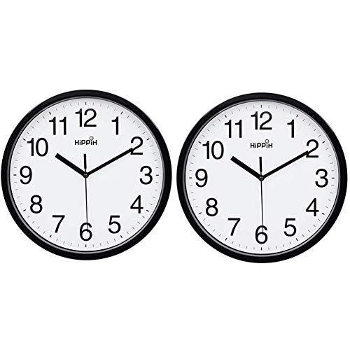 Yoobure 2 Pack 10 Inch Non-Ticking Wall Clocks