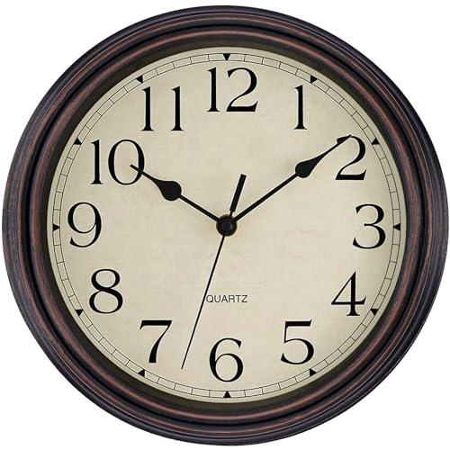 12 inch Retro Silent Non-Ticking Round Wall Clock
