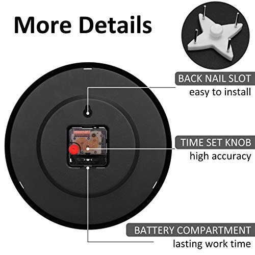 Yoobure 2 Pack 10 Inch Non-Ticking Wall Clocks