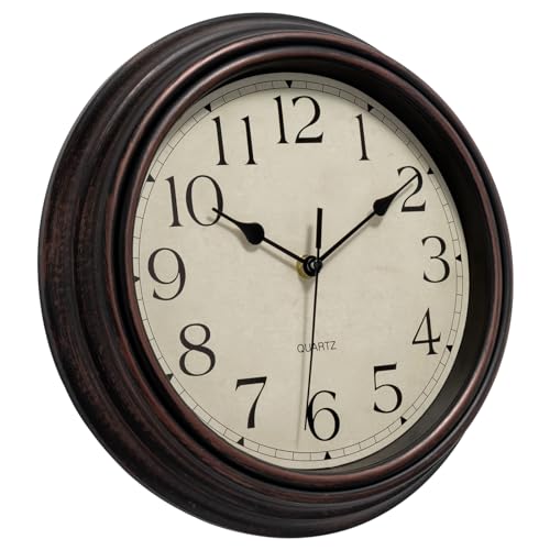 12 inch Retro Silent Non-Ticking Round Wall Clock