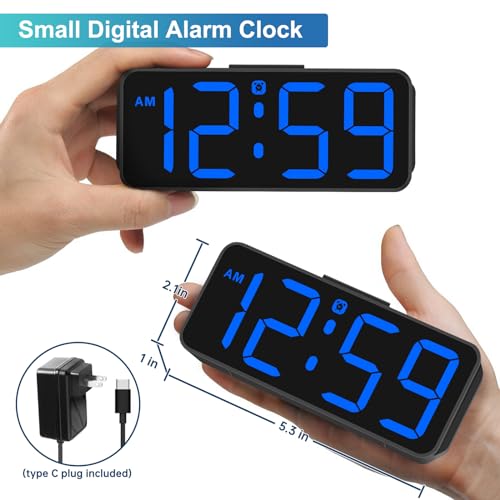Peakeep Small Digital Alarm Clock with Big Numbers Display