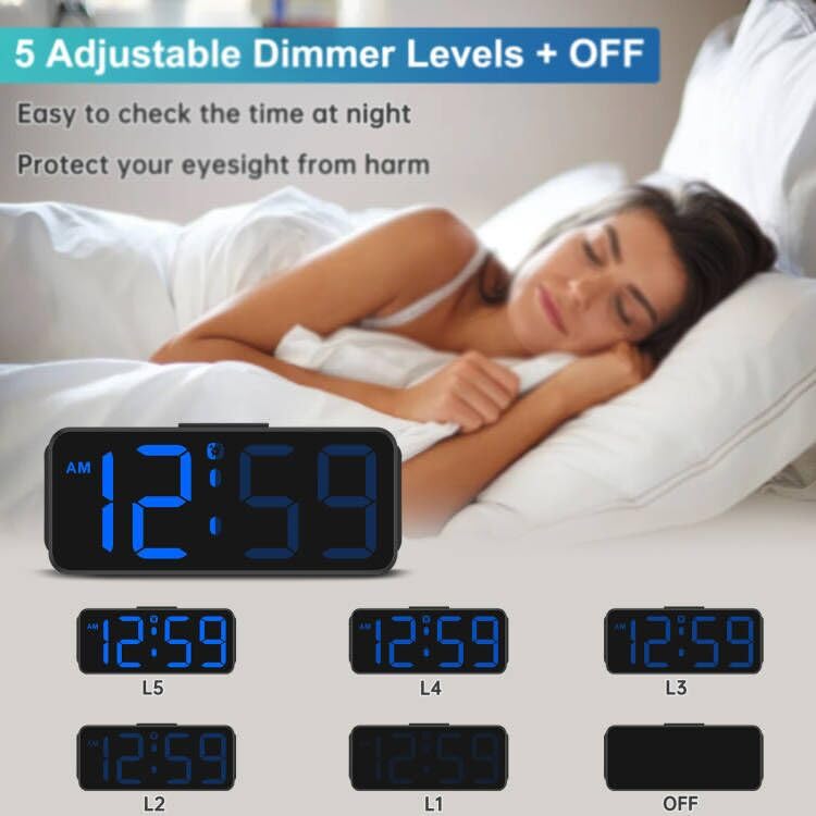 Peakeep Small Digital Alarm Clock with Big Numbers Display