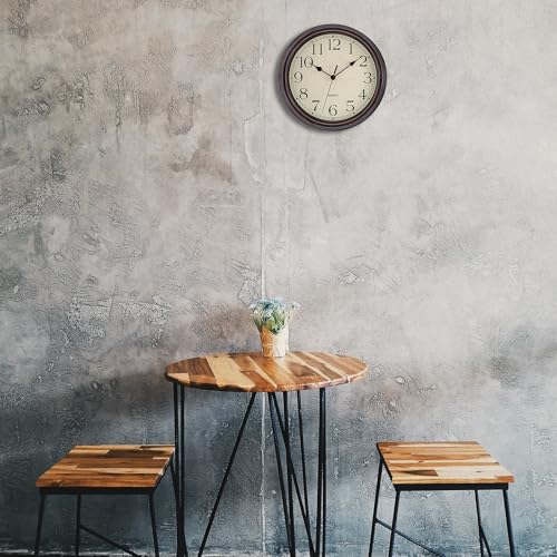 12 inch Retro Silent Non-Ticking Round Wall Clock