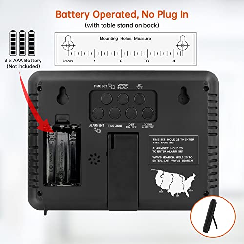 Large Display Digital Atomic Clock with 4 Time Zones
