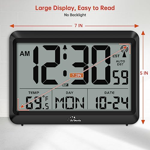 Large Display Digital Atomic Clock with 4 Time Zones