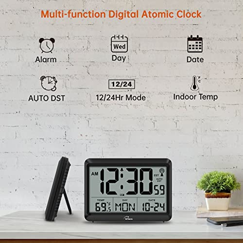 Large Display Digital Atomic Clock with 4 Time Zones