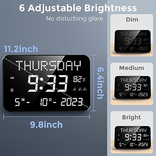 11.2" Large Digital Calendar Clock with Day & Date