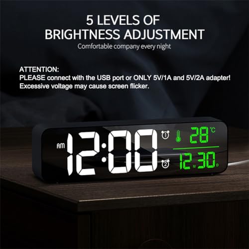 Modern LED Alarm Clock for Living Room Office