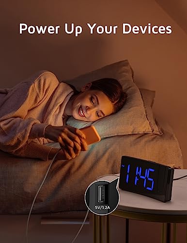 GOLOZA Projection Alarm Clock with 180° Rotatable Projector