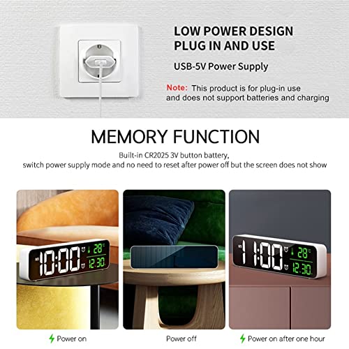 Modern LED Alarm Clock for Living Room Office