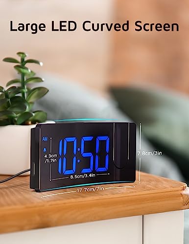 GOLOZA Projection Alarm Clock with 180° Rotatable Projector