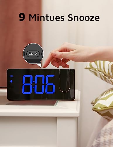 GOLOZA Projection Alarm Clock with 180° Rotatable Projector