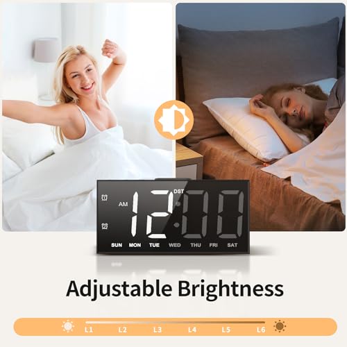 Large Display Digital Alarm Clock with 2 USB Ports