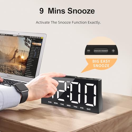 Large Display Digital Alarm Clock with 2 USB Ports