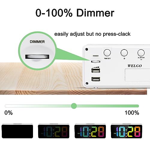 Large Digital Alarm Clock for Seniors & Kids, USB Charging
