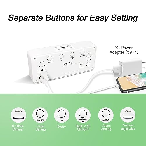 Large Digital Alarm Clock for Seniors & Kids, USB Charging