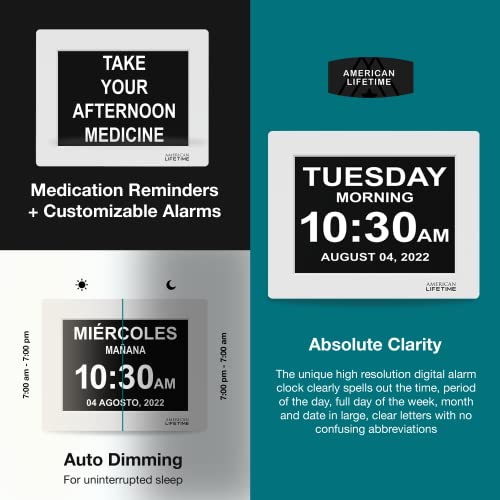 Digital Clock for Seniors with Custom Alarms