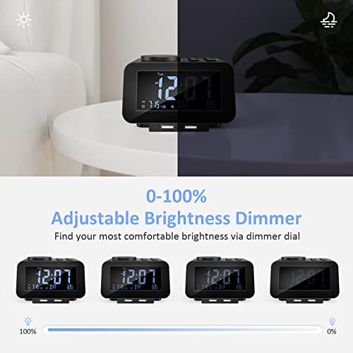 Digital Dual Alarm Clock Radio with Dimmer & FM