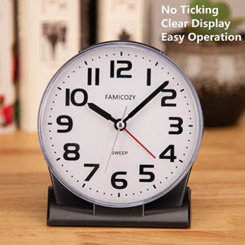 Analog Alarm Clock with Big Numbers and Soft Backlight