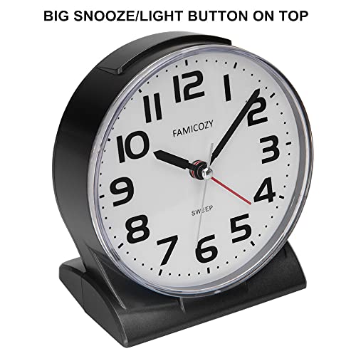 Analog Alarm Clock with Big Numbers and Soft Backlight