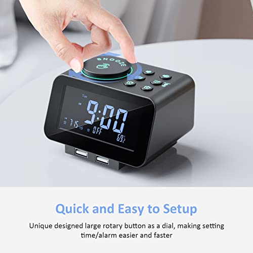 Digital Dual Alarm Clock Radio with Dimmer & FM
