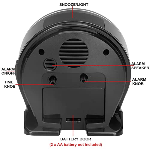 Analog Alarm Clock with Big Numbers and Soft Backlight