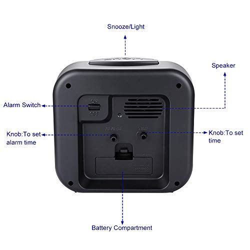 5.5" Silent Analog Alarm Clock Non Ticking Gentle Wake