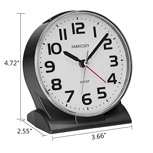 Analog Alarm Clock with Big Numbers and Soft Backlight