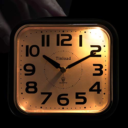 5.5" Silent Analog Alarm Clock Non Ticking Gentle Wake