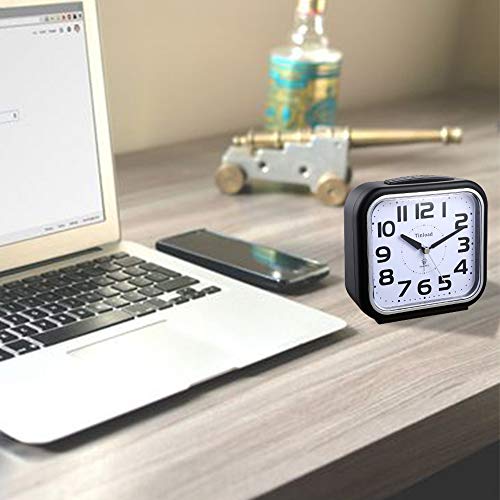 5.5" Silent Analog Alarm Clock Non Ticking Gentle Wake