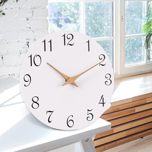 White Modern Wall Clock for Home and Office Decor