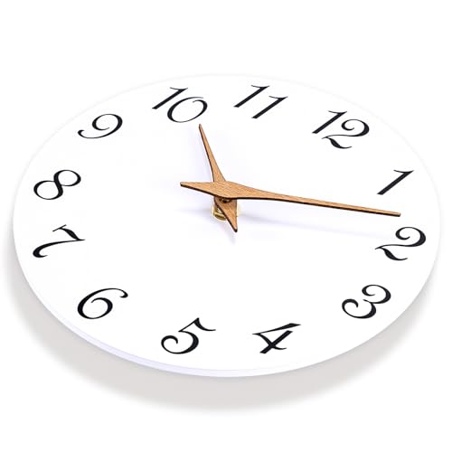 White Modern Wall Clock for Home and Office Decor