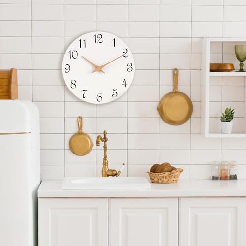 White Modern Wall Clock for Home and Office Decor