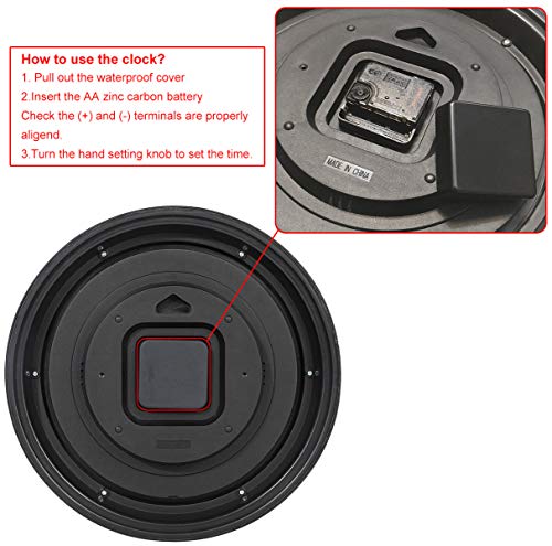 12" Waterproof Wall Clock with Temperature & Humidity Combo