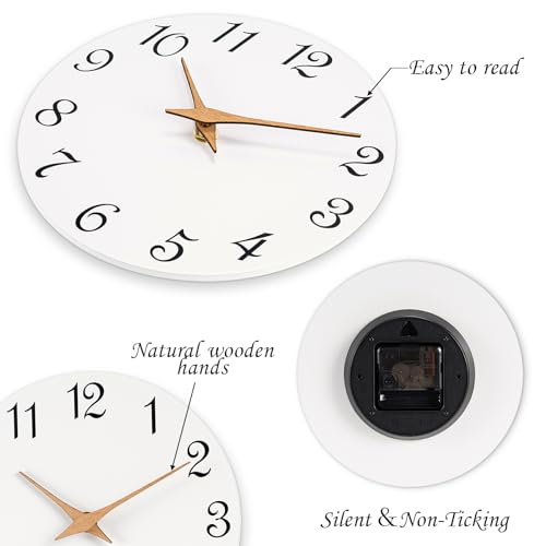 White Modern Wall Clock for Home and Office Decor