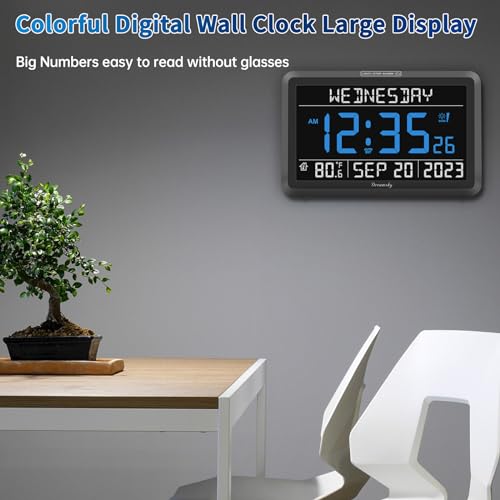 Large Display Digital Clock with Date, Day, Alarm